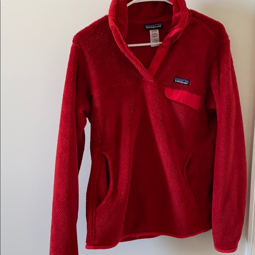 red patagonia sweater !